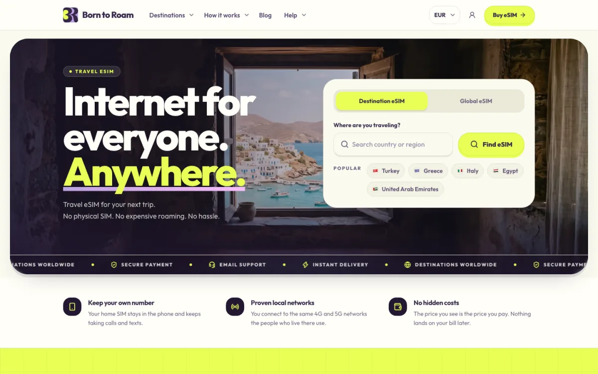 The Born to Roam home page